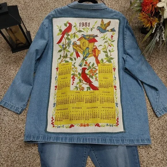 3756 Size 2X Upcycled Cabin Creek Denim Farm Jacket. - Picture 1 of 9